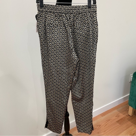 Anthropologie Gold Black Larkin Jacquard Tapered Trouser Pants NWT Size XS - Picture 6 of 10
